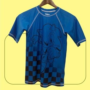 the Hedgehog Blue Kids Swim Rashguard Size L for Boy